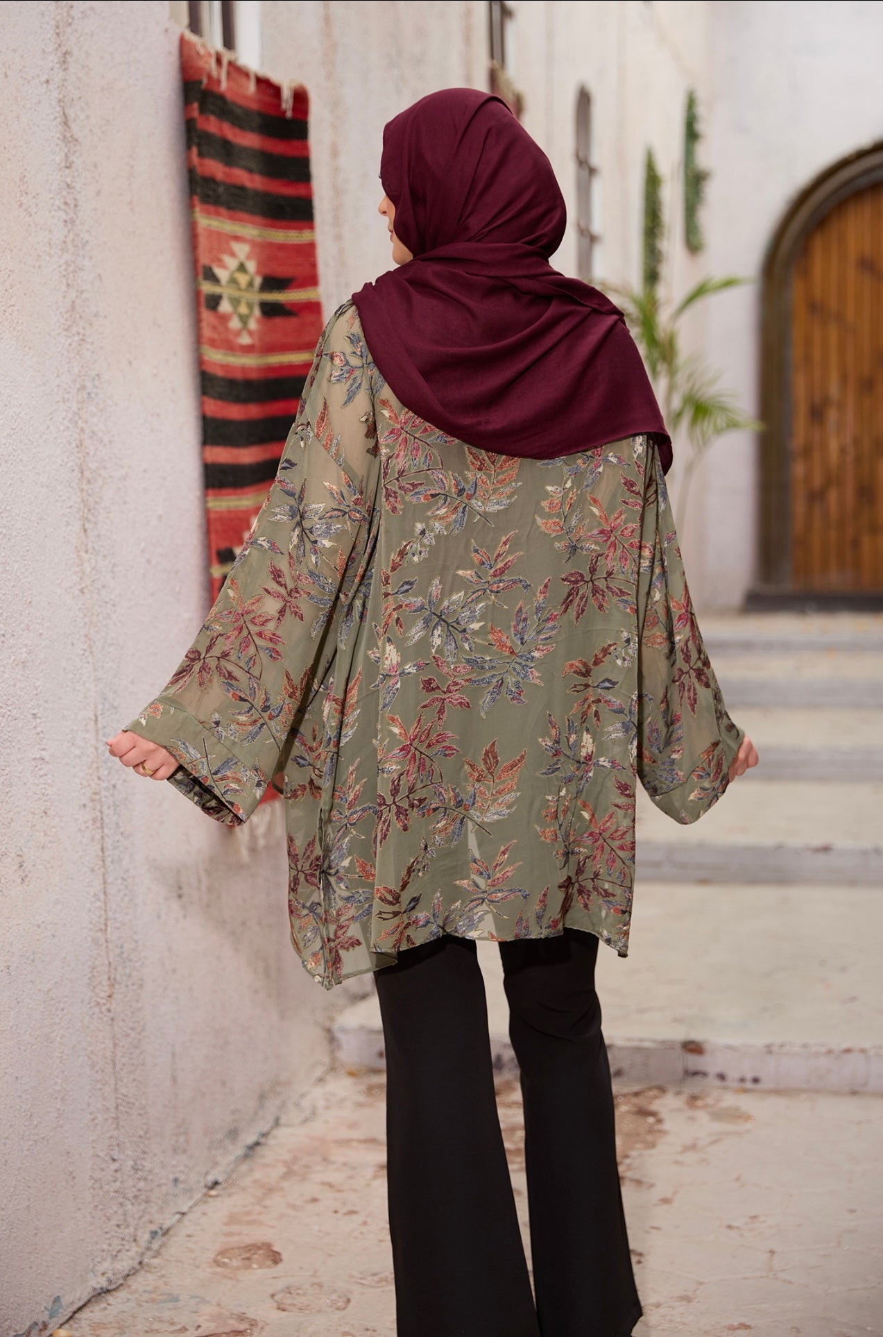 The Velvet Wrap - Olive Green