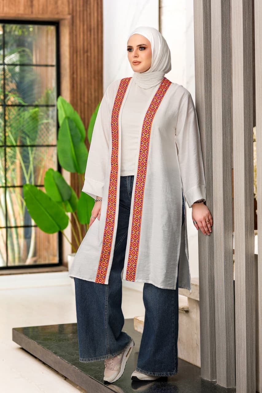 Embroidery kimono orange