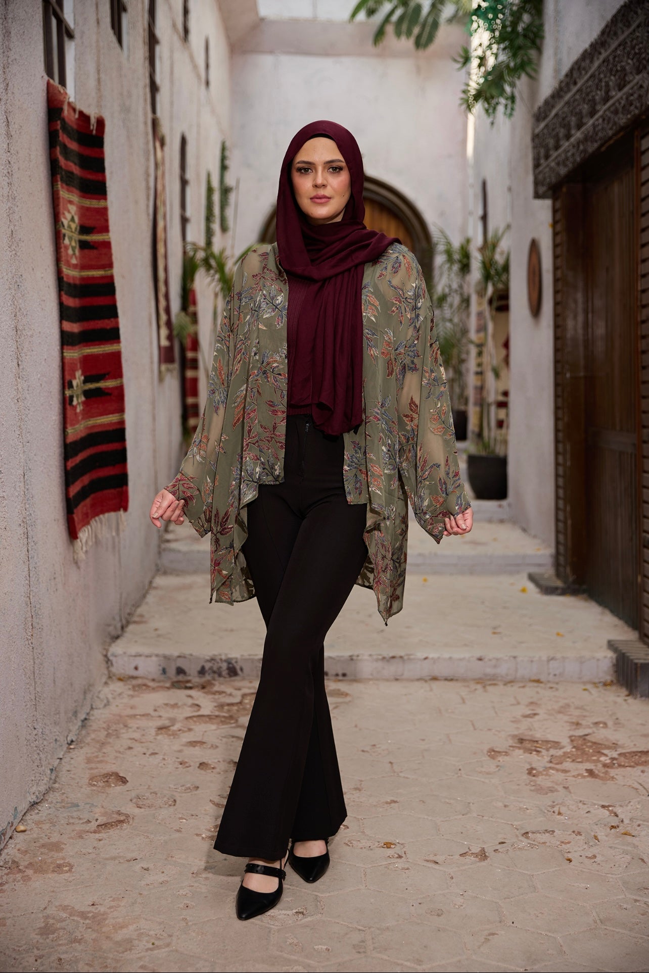 The Velvet Wrap - Olive Green