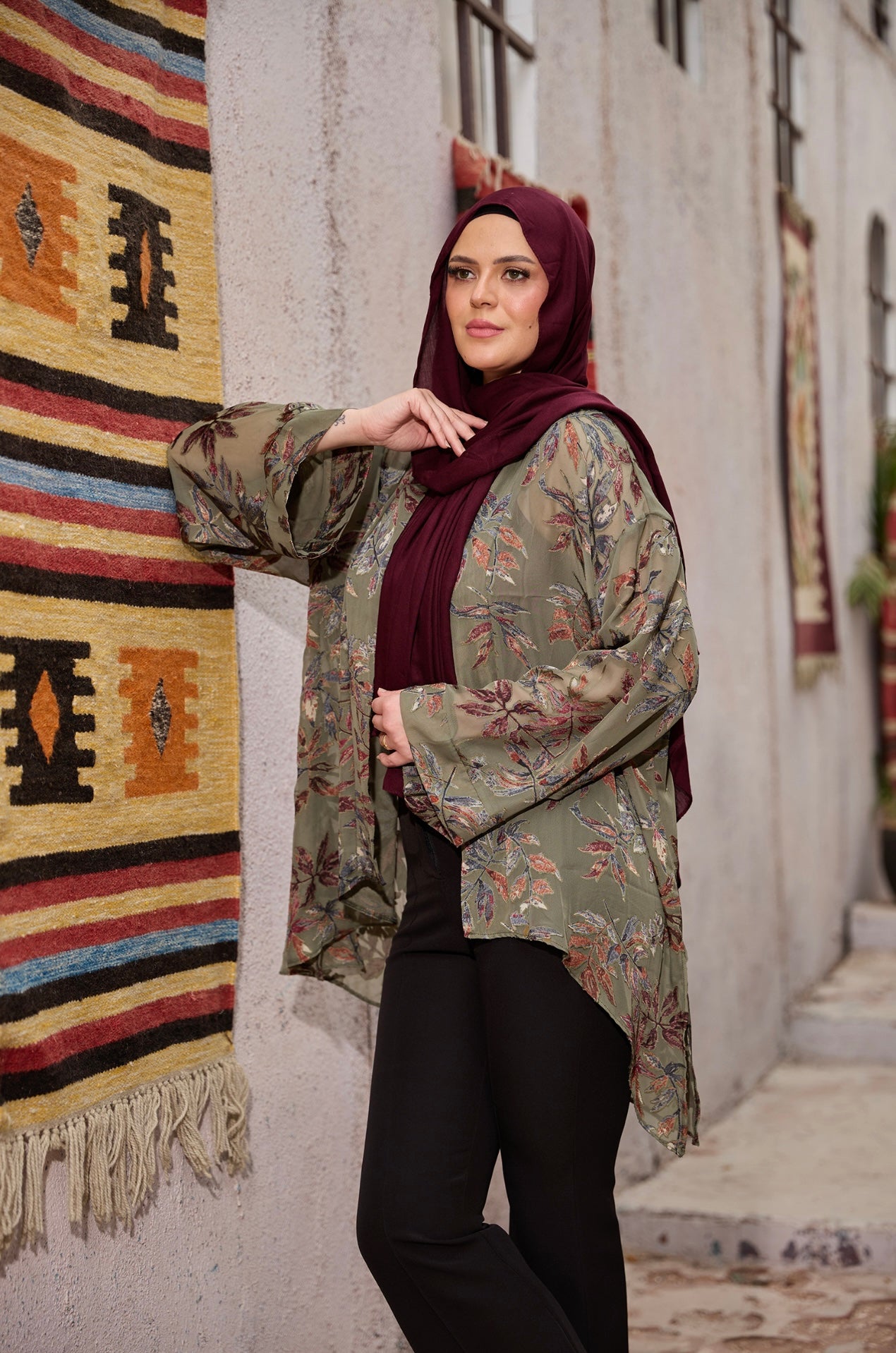 The Velvet Wrap - Olive Green