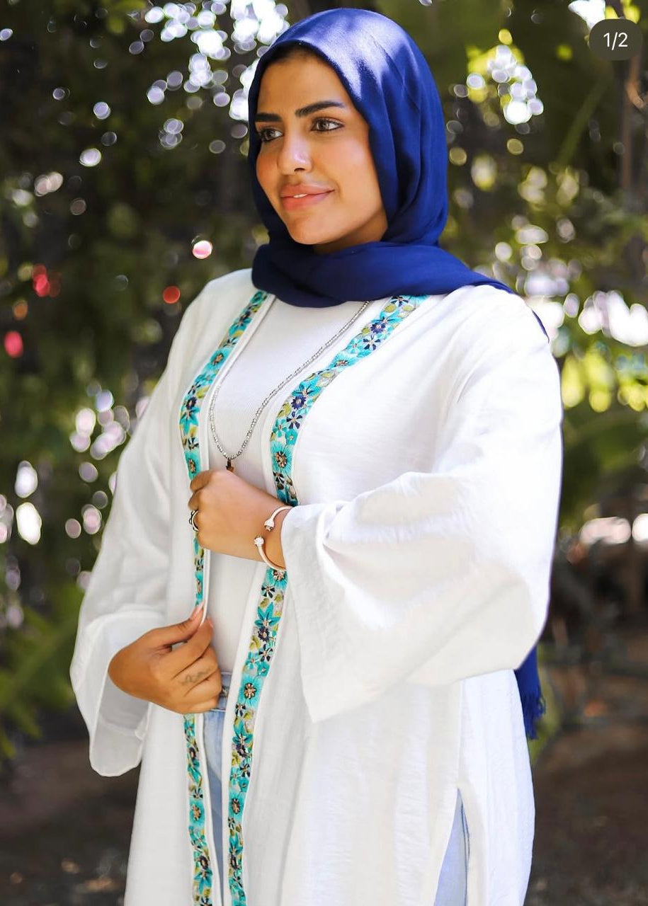 White x Green Lenin Cardigan