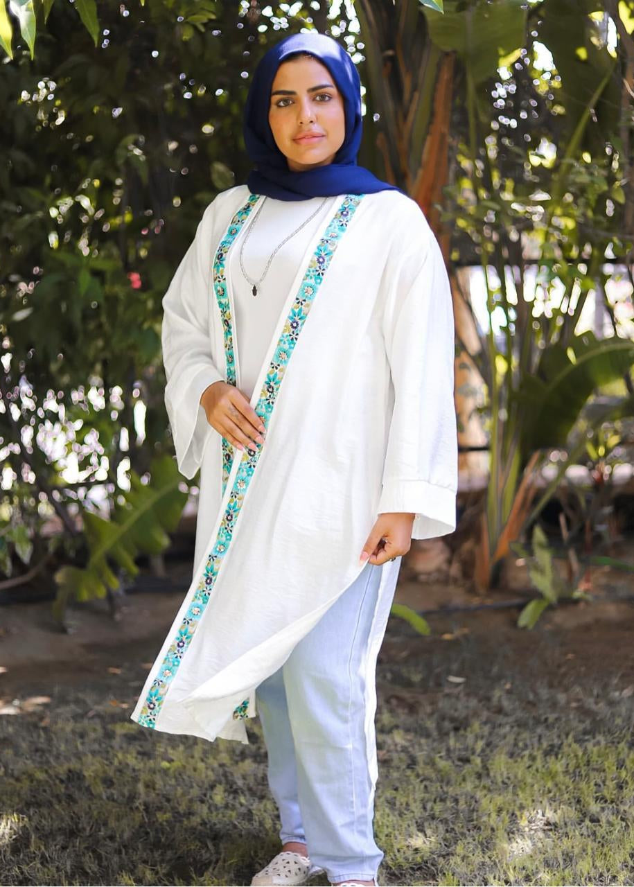 White x Green Lenin Cardigan